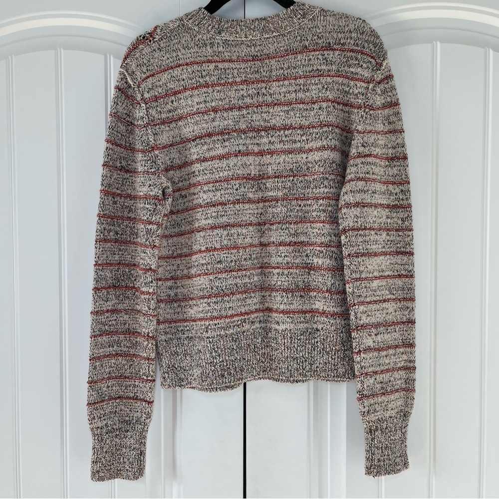 Free People Zig Zag Pullover Sweater Size Medium Cotton Knit Winter - Picture 10 of 10